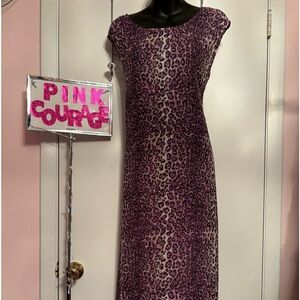 Purple Leopard Midi Dress